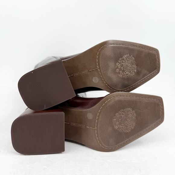 Vince Camuto Womens Sangeti Knee High Boots 7.5 Wide XW Calf Maroon Leather NWOB - Picture 11 of 12